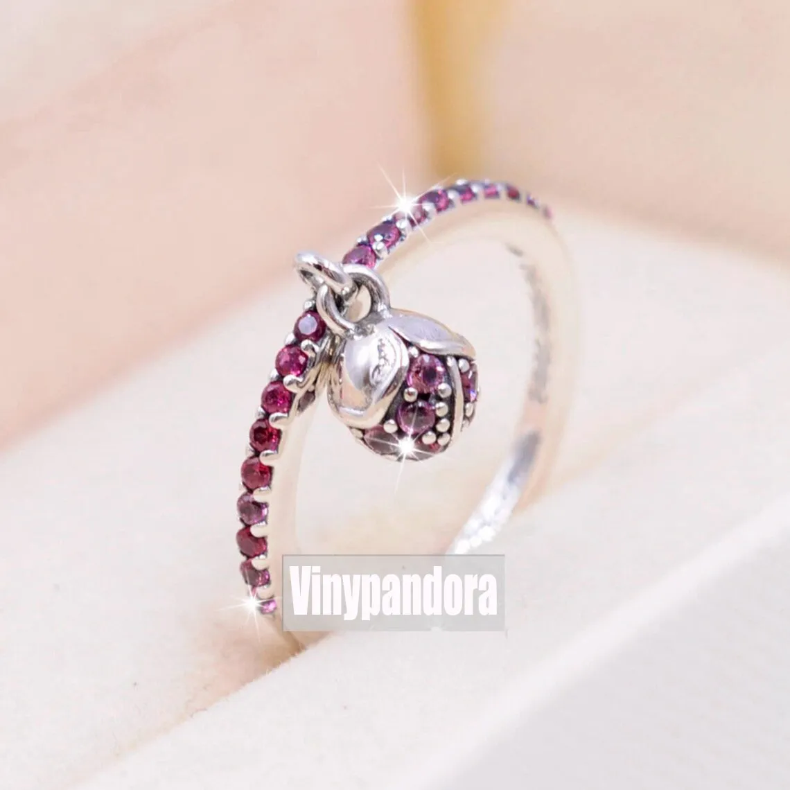925 Sterling Silber Pfirsichblüten-Blumenknospen-Ring mit rosa CZ, passend für Pandora-Schmuck, Verlobung, Hochzeit, Liebhaber, modischer Ring für Frauen