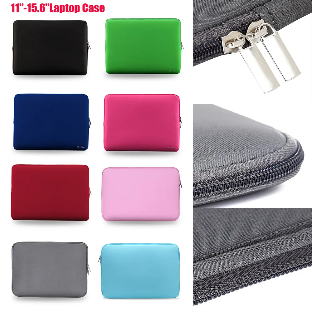 11-15.6Inch Zipper Soft Laptop Case Laptop Bag Sleeve Bags Protective Cover Carrying Cases for iPad MacBook Air Pro Ultrabook Notebook Handbag