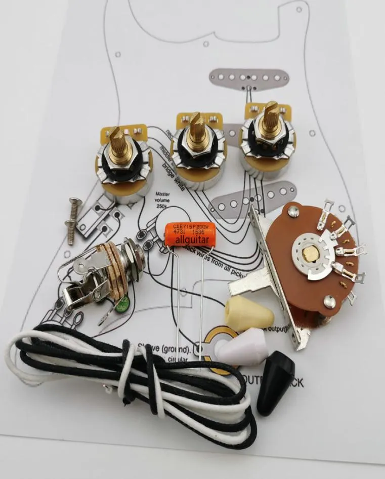 NEW Guitar Capacitor Potentiometer CTS 250K Copper Shaft Wiring Kit