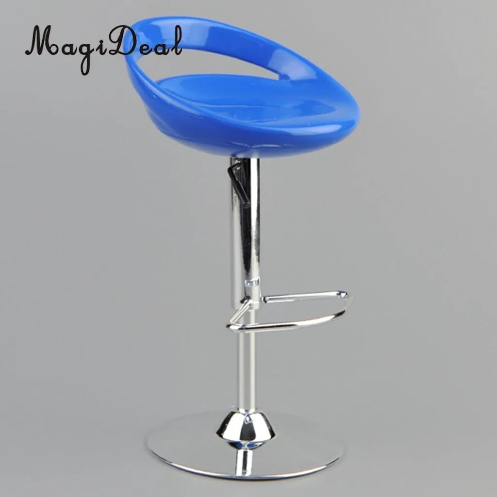 MagiDeal 1/6 Scale Dollhouse Round Swivel Chair Pub Bar Stool Furniture Decor for 12 Inch Action Figure Dolls Acce Toy 6x14cm