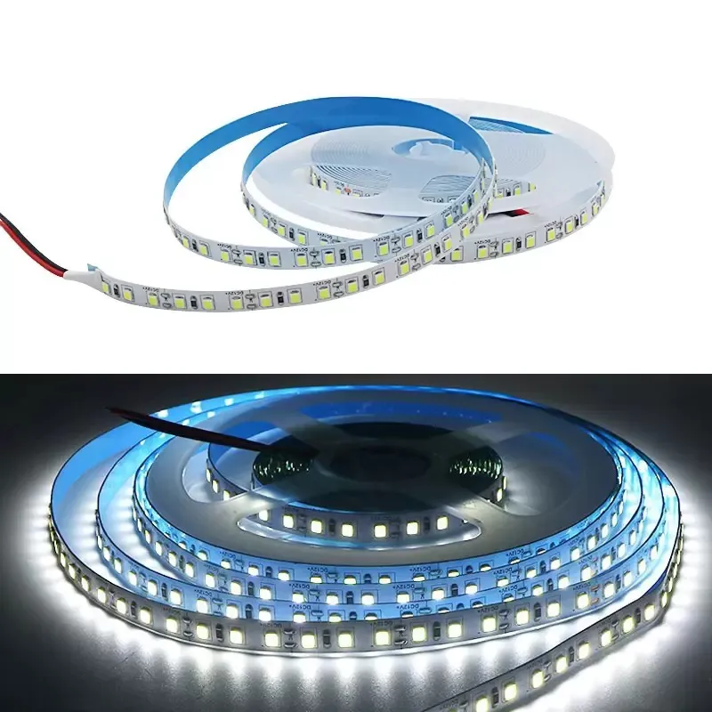 높은 밝은 2835 LED 스트립 60120 240 LEDM Flexible Tape Light Ribbon IP20 비 방수 5m 12V 흰색 따뜻한 흰색 가정 장식 스트립 조명