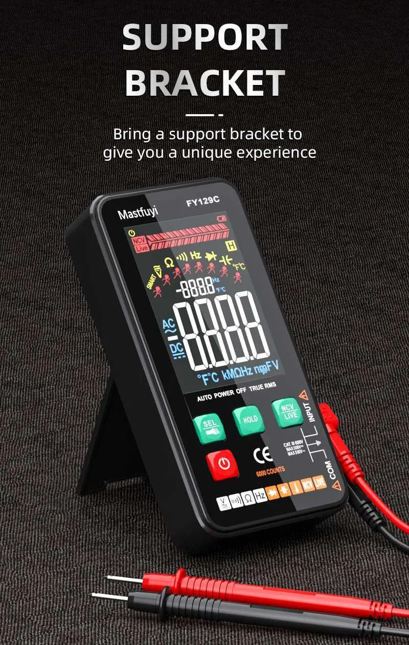 Wholesale Mastfuyi Smart Digital Multimeter With Bracket Large LCD
