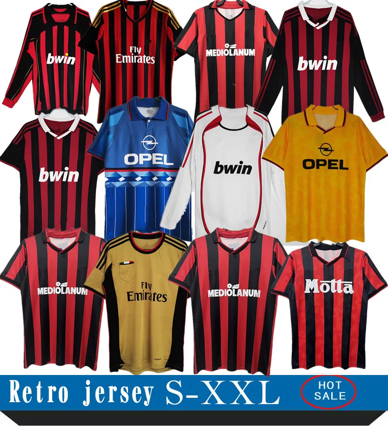 Maillot de Foot A C Retro Soccer Jerseys 1995 1996 2010 2007 2004 2005 2006 2013 2014 Pires Vintage Football Shirt 06 07 09 10 10