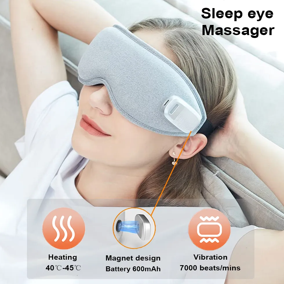 Masque de massage des yeux pour le sommeil Améliorer la compresse rechargeable avec la machine de relaxation de massage multifonctionnelle de vibration de chaleur 221208