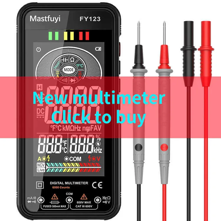 Mastfuyi Smart Digital Multimeter With Bracket Large LCD Color Screen