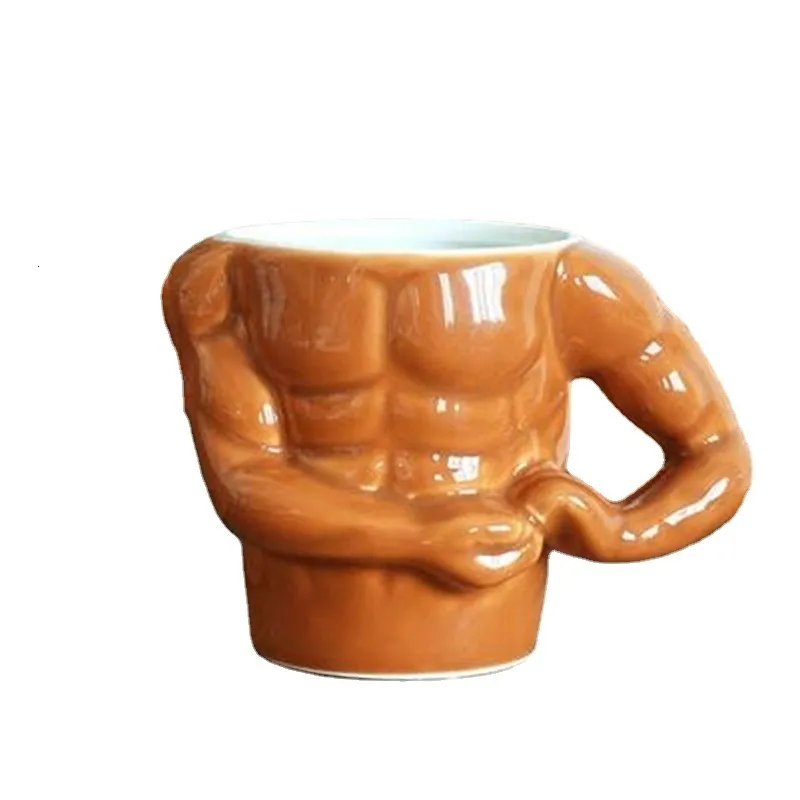 Kupalar yaratıcı kas adam seramik kahve fincanı kişilik su doğum günü hediyesi 221208