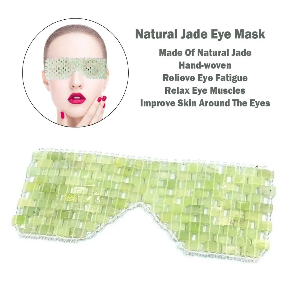 Oogmassager drop en groothandel hoogwaardige 100% natuurlijke jade masker gezicht schoonheid huidverzorging gereedschap met doos 221208