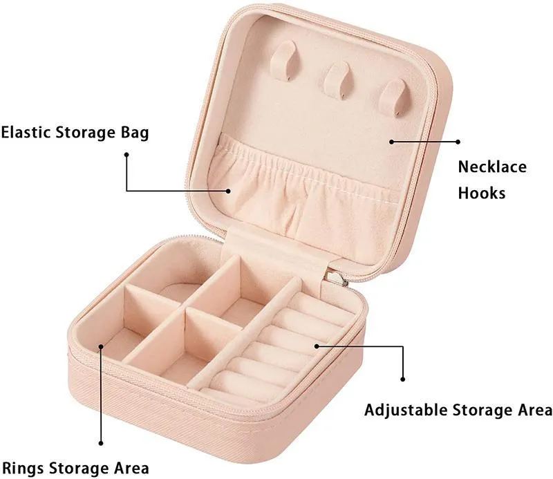 Travel Portable Jewellery Boxes Storage Organizer PU Leather Display Case Necklace Earrings Rings Jewelry Holder Jewelry Cases