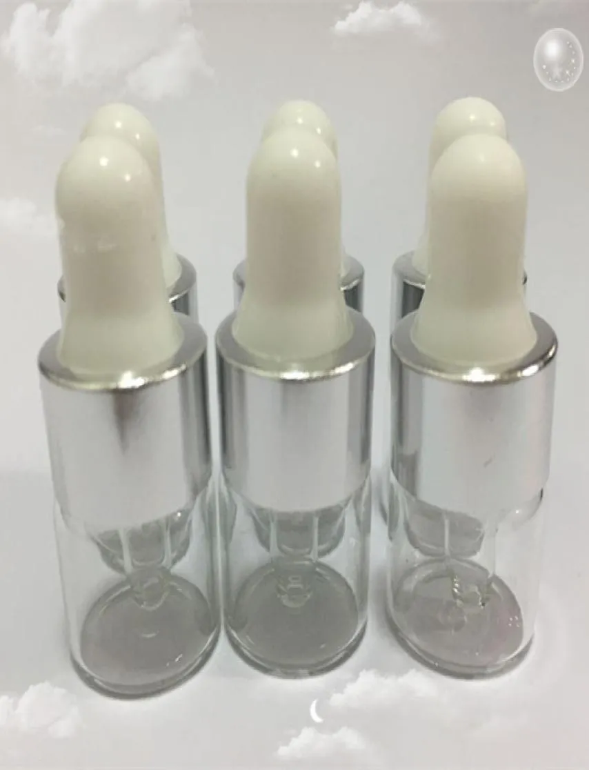 100 st 1 ml klara glasdroppsflaskor för eterisk oljeperfym och deodorant glasprovtagning Bottle1 ml dropperbehållare4232705