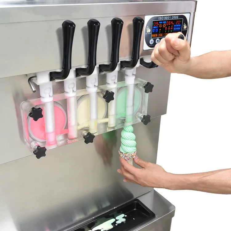 Gratis verzending naar deur VS ETL CE Commerciële keuken 5 smaken carpigiani taylor gelato yoghurt vloerstandaard softijsmachine met koelmiddel