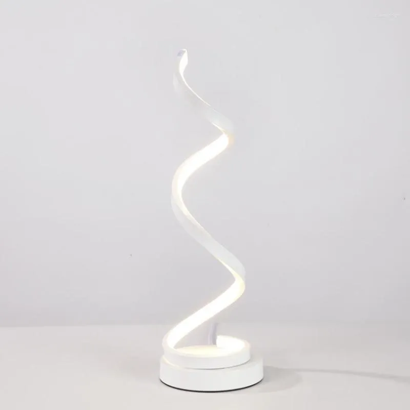 Bordslampor Spiral LED -skrivbordslampa 20W Akryl med modern design Vit / varmt / neutralt ljus sovrumsstudie Bedside