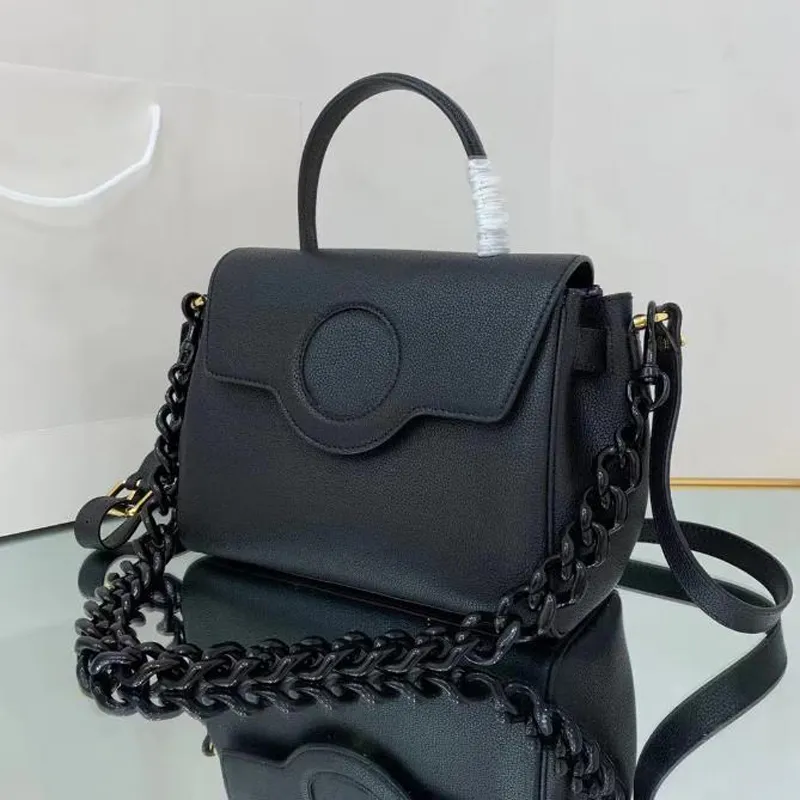 23ss Bolsas Bolsas CrossBody Femininas Designer de Luxo Clássicas Bolsas de Ombro LA Medusa Alça Couro Genuíno Feminino Corrente de Metal