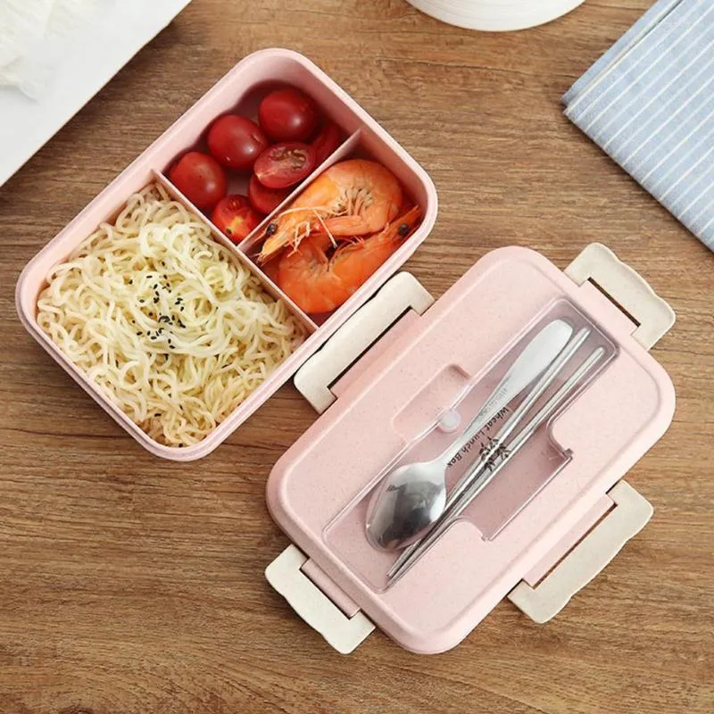 Dinnerware Sets Ecofriendly Bento Box 1000ml Student Office Outdoor Travel Adult Children Lunch Microwave Heated Container Meal Prep