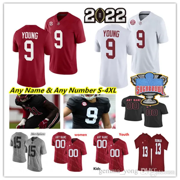 Custom NCAA Alabama Crimson Tide College Football Jerseys Bryce Young Jahmyr Gibbs Ja'corey Brooks DeMarcco Hellams Henry To'oto'o