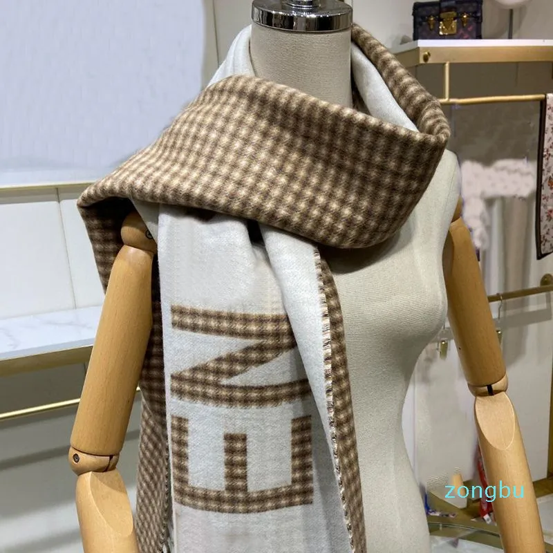 Luksusowy projektant szalik dla kobiet moda marka litery szaliki męskie wełniane kaszmirowe szaliki Unisex klasyczny zimowy ciepły szal Pashmina