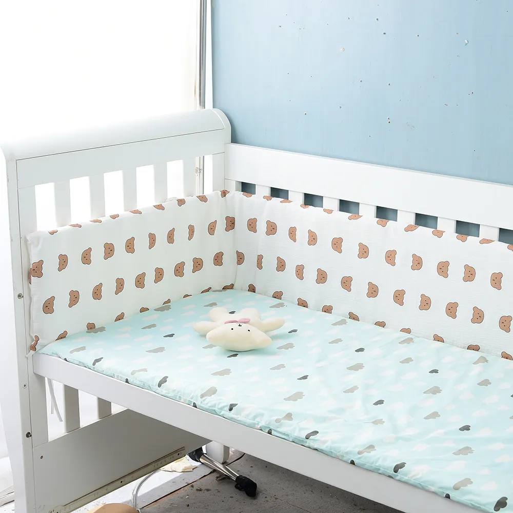 Rails Bed Crib zderzak U w kształcie litery U Odłączany zamek błyskawiczny bawełniany pokrywka szyna linia linia bebe 30x200 cm 221209