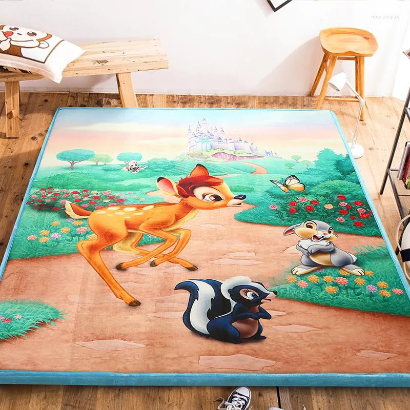 Tapis Tapis de dessin animé Tapis de sol en cristal Enfant Rampant Pliant Yoga Tapis de table de chambre épaisse