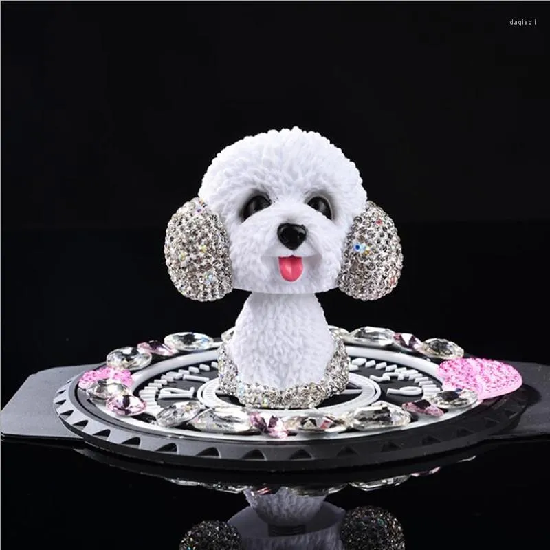 Interieurdecoraties bling strass Regatone schattig puppy hondenauto dashboard ornament schuddend hoofd display decor handgemaakte crystal automatische accessoires