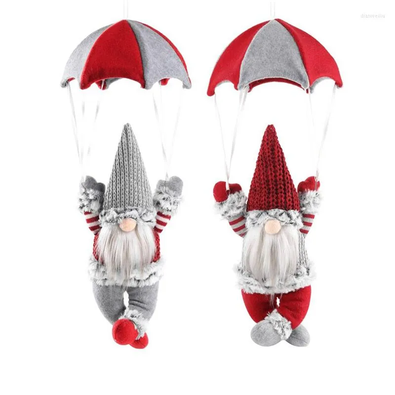 Внутренние украшения 2022 Рождественская кукольная куколка плюшевая плюшевая орнамент с парашютной формой Подарочная подарок многоразовое варное украшение для автомобильной комнаты
