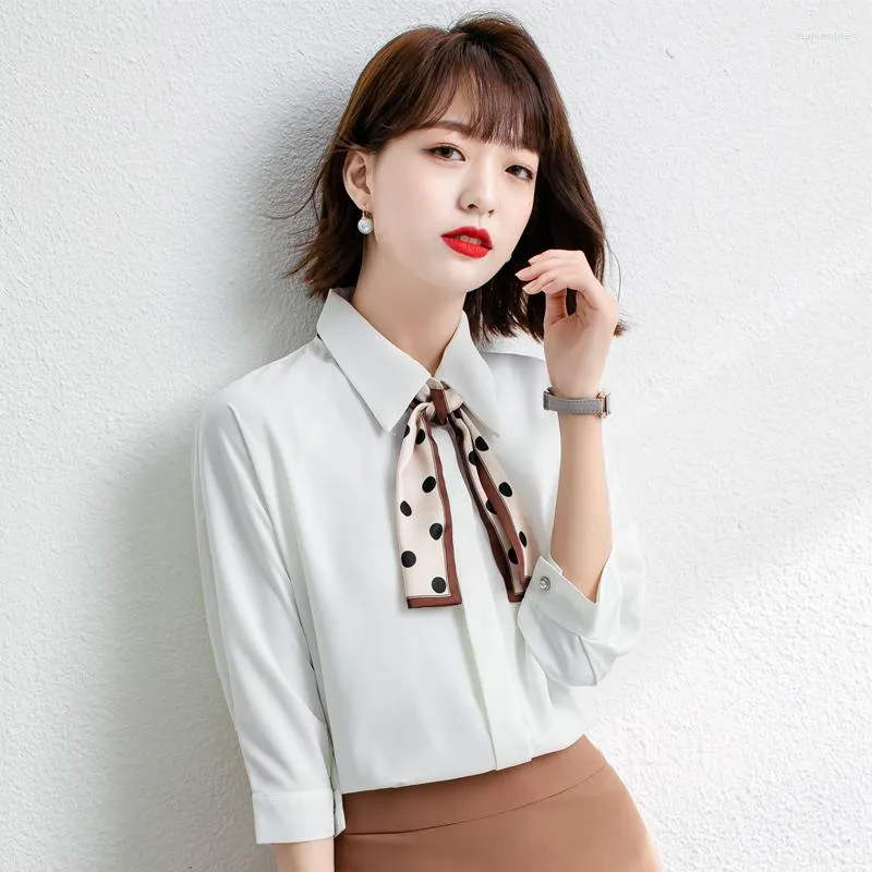 Blusas de mujer Tendencias de la moda francesa Camisas de media manga para mujer Ropa de oficina de verano para mujer Adolescente Chica blanca de alta