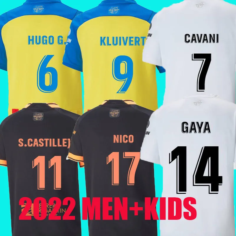 22 23 Cavani Soccer Jerseys Camisetas de Futbol Gaya Kluivert Men Kids Kit Football Shirts 2022 2023 Rivero C.Soler Nico S.Lino Hugo G. Almeida Home Away 3rd S.Castillejo