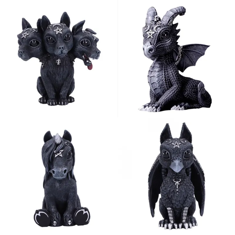 Objets décoratifs Figurines Black hell messenger dragon volant résine artisanat décorations halloween décoration de la maison vacances cadeaux sculpture 221208