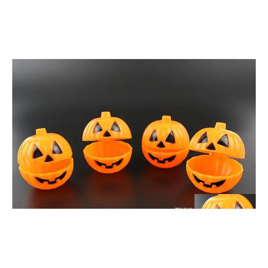 Party Favor Orange Pumpkin Bucket With ER Halloween Smile Props Lätt att bära godisfodral MTI -funktion SN530 Drop Delivery Home Garde DHZBG