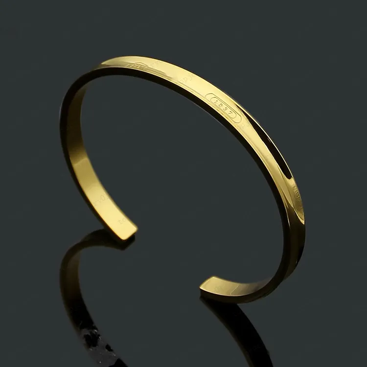 Designer gold Bangle women stainless steel knotted glossy couple bracelets men's fashion luxury jewelry Valentine's Day 270f