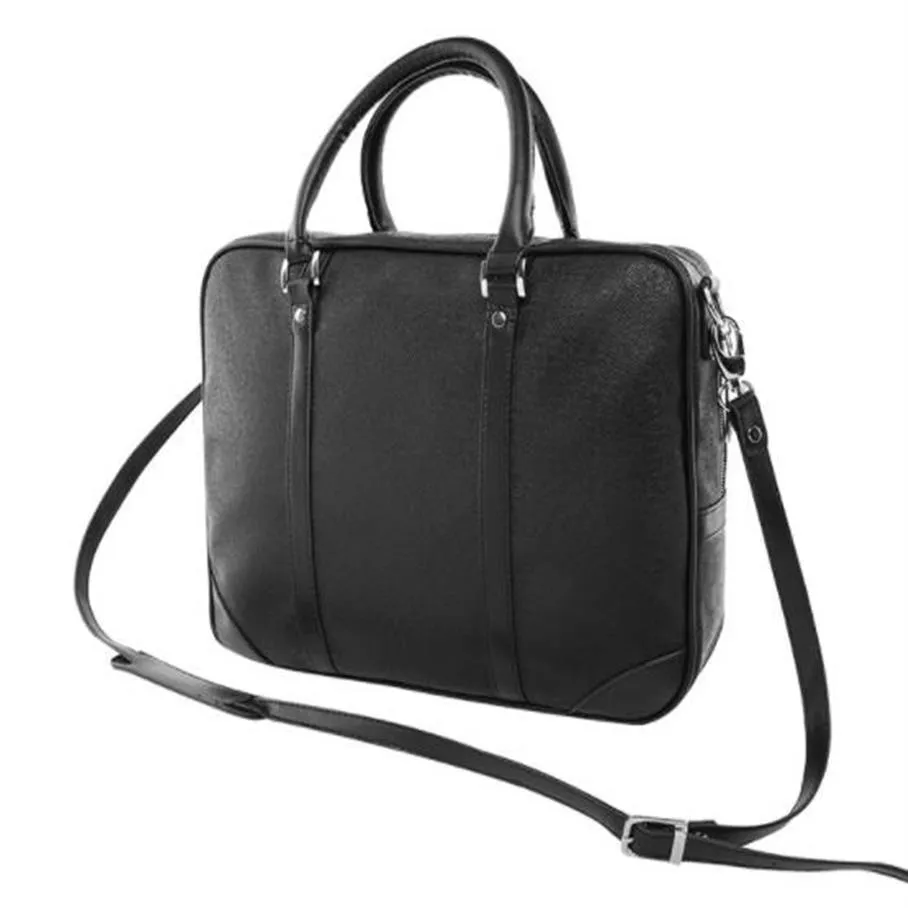 Brand Men Shoulder Briefcase Black Brown Leather Designer Handbag Business Mens Laptop Bag Messenger Bag 3 Color252H