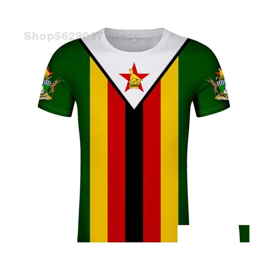 남자 티셔츠 짐바브웨 티셔츠 Diy 사용자 정의 이름 번호 Zwe Tshirt 국가 국기 Zw 국가 대학 Yezimbabwe Zimbabwean Po Text Cloth Dhvw6