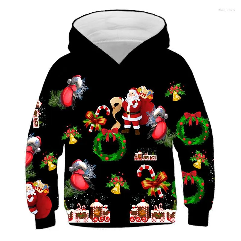 Men's Hoodies Kid Sweatshirt Cotton Fleece Warm Jacket Christmas Costume Children Clothing Family Party Santa Claus Cosplay Boys Coats