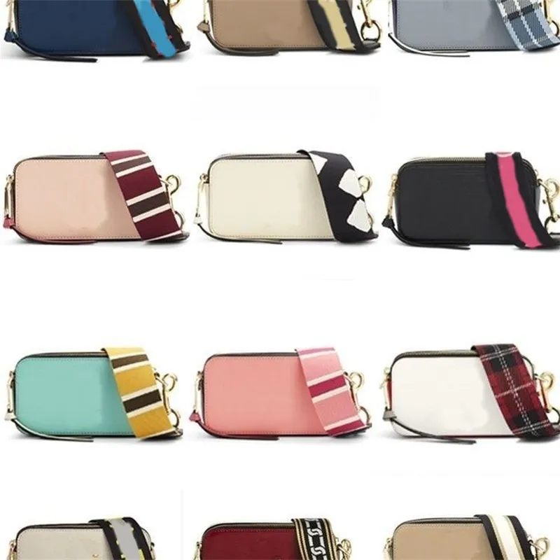 Bolsas de mensagens de mensageiro quadrado Bolsas de ombro de câmera de designer luxuosas coloridas de couro pu de pochette com zíper das carteiras femininas Cosméticos Sac Crossbody Belt Belt Bolt