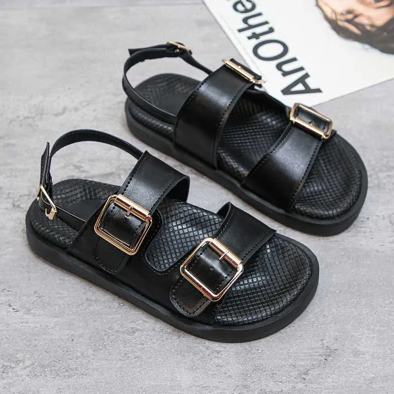 Sandals Gladiator Platform Dames 2022 Zomer Women Flat Fashion Casual Metal Buckle Soft Bottom Ladies T221209