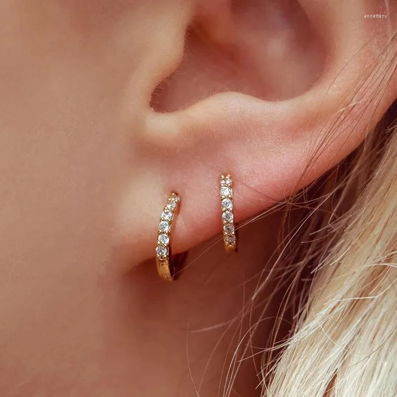 Studoorringen 1 paar / goud / rosé goud kleurstïne -strass rhinestone smalle kleine oorrang knus piercing kraakbeen daith conch toren ooroor