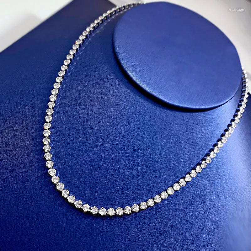 Chaînes Bijoux 2022 S925 Sterling Silver 3mm High Carbon Diamond Full Necklace Women Fine
