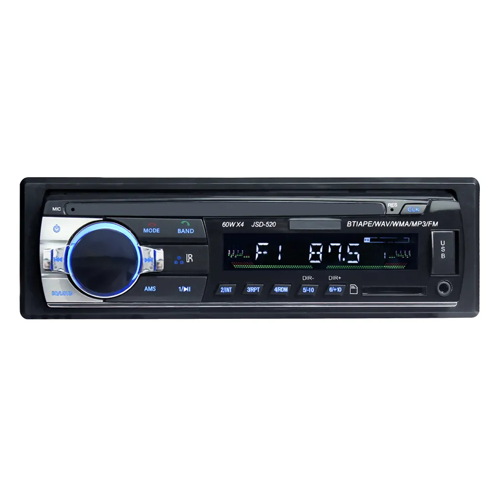 JSD520 ISO 12V Bluetooth Car Stereo In-dash 1 Din FM Ingresso Aux Supporto Mp3/MP4 USB MMC WMA AUX IN TF Radio Player