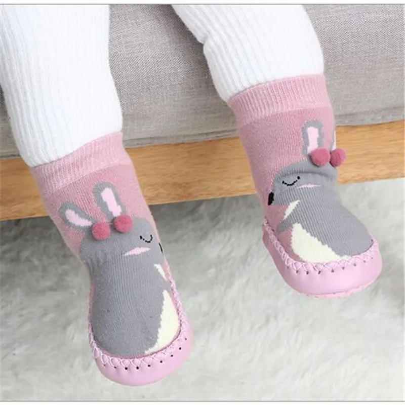 First Walkers Toddler Indoor Sock Baby Shoes Born Boy Socks Winter Thick Terry Cotton Girl With Rubber Soles Infant Animal