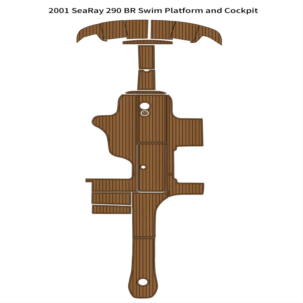 2001 Sea Ray 290 Br plataforma de natação Cockpit Pad Boat Eva Foam Teak Deck Floor Tapete