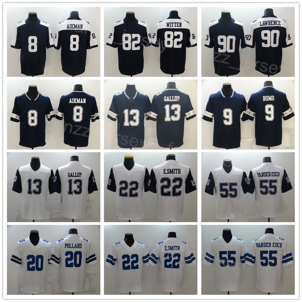 Hommes Football 90 DeMarcus Lawrence Jerseys 8 Troy Aikman 13 Michael Gallup 20 Tony Pollard 82 Jason Witten 22 Emmitt Smith 55 Leighton Vander Esch Couture Thanksgiving