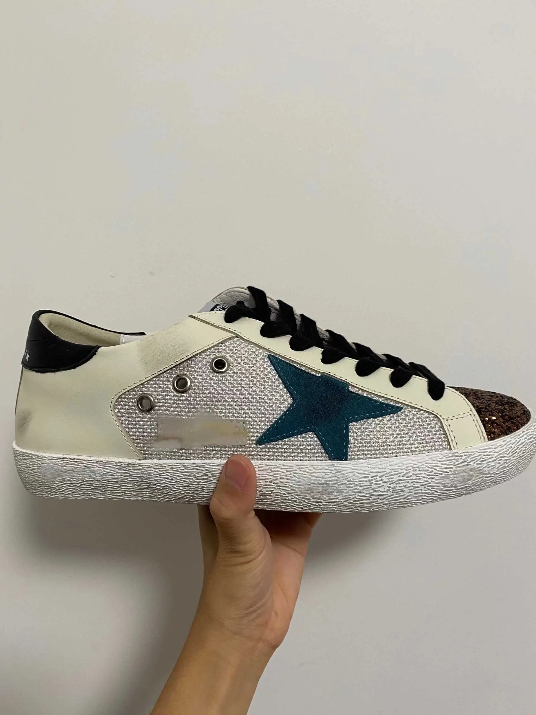 Superstar sneakers with mesh and glitter insert sales