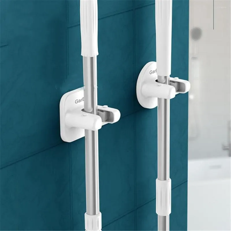 Hooks Mop Storage Wall Hook Shelf Adhesive Multi-Purpose Brush Broom Hanger Kitchen Utensils Organizer Holder