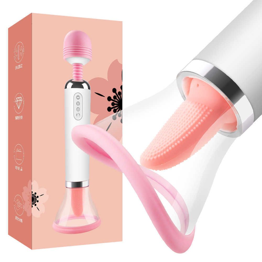 Massager Vibrator Seksspeeltjes Voor Vrouwen 3 In 1 Tong Likken Borstvergroting Clit Stimulator Orale Zuigen Trillingen Toverstok Speelgoed Dames Van 4,94 € DHgate