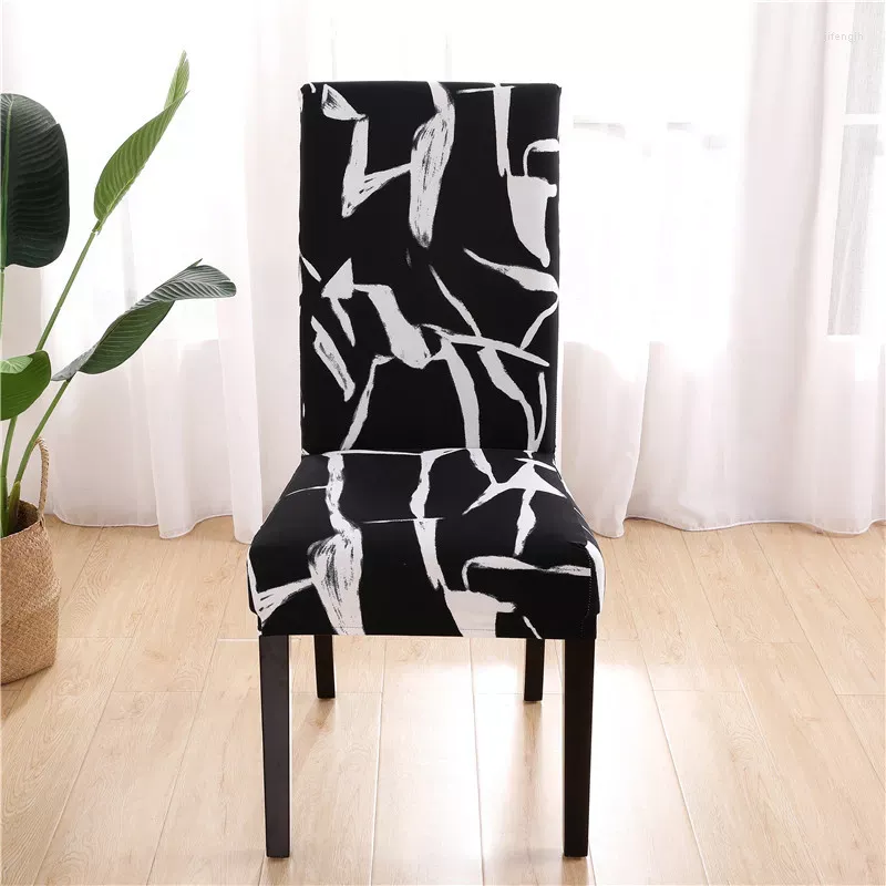 Chair Covers Printing Cover Modern Removable Anti-dirty Kitchen Seat Case Stretch Slipcovers For Banquet Dining Room