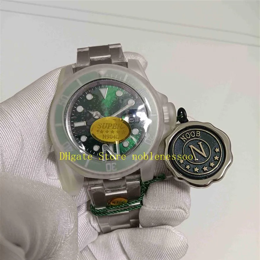 Real PO i prezent N Fabryka 116610 zegarki V5 40 mm 40 mm zielona tarcza ceramiczna ramka szafirowa szkło nurkowe sport eta noobf 2288r