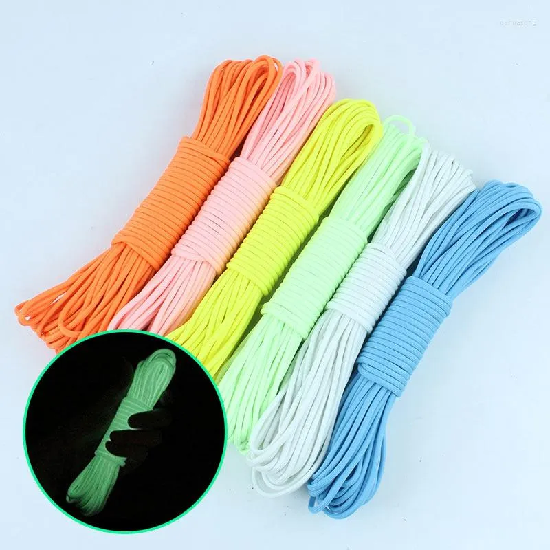 Outdoor Gadgets Paracord Rope 9 Strand 20M Camping Equipment Survival Luminous Parachute Cord Lanyard Climbing Buckles Tent Ropes