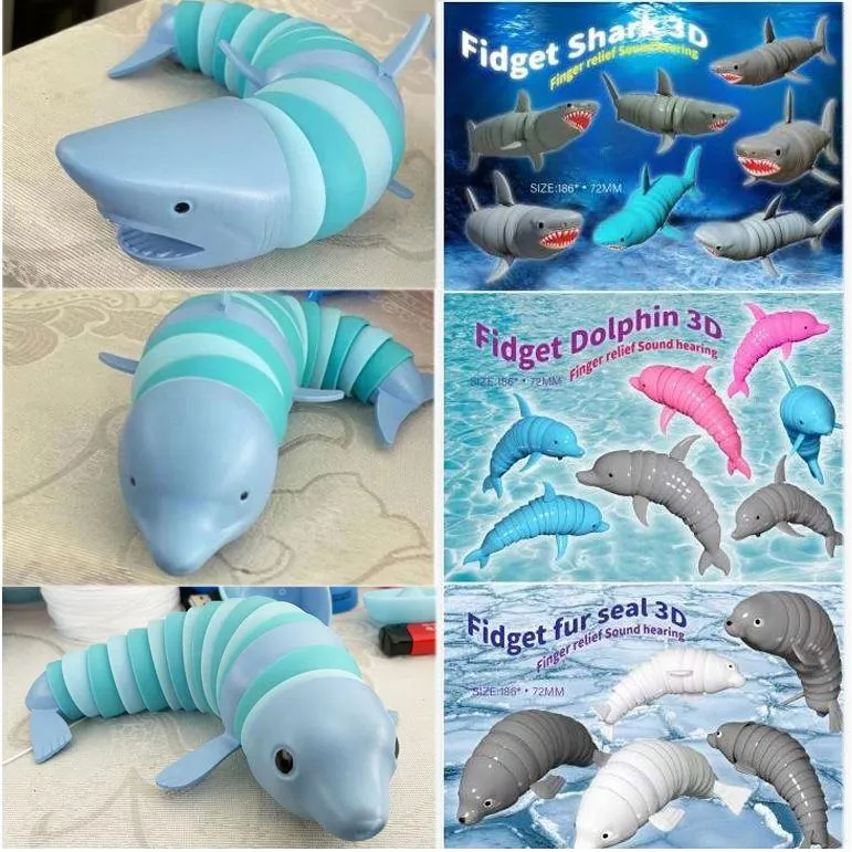Articulated Flexible 3D Slug Fidget Toy Perfect Party Favor For All