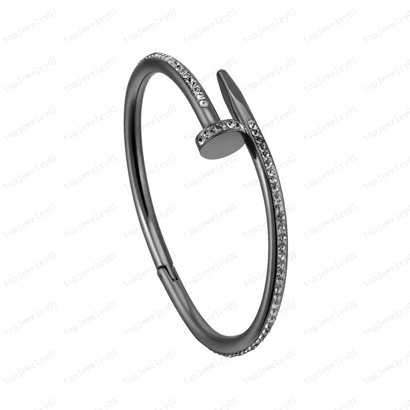 Bracelet d'amoureux pour femmes, manchette en acier inoxydable, clous ouverts dans les mains, cadeaux de noël pour filles, accessoires avec boxJC8H