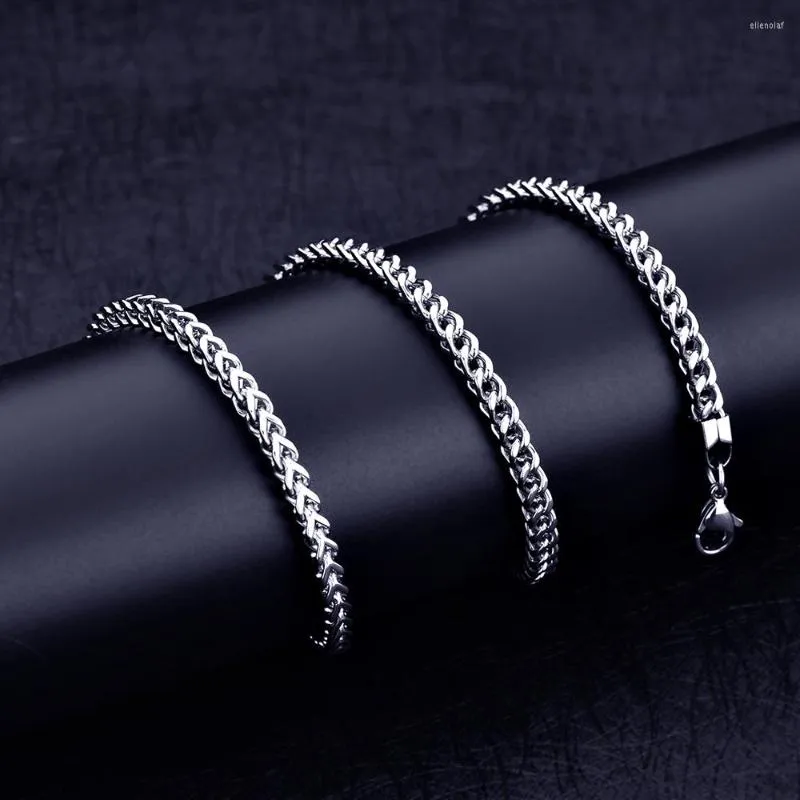 Chaînes 316L Titane Acier 4MM Chaîne avant et arrière Collier Mode Bijoux pour hommes Longueur 50/60 / 70cm Drop