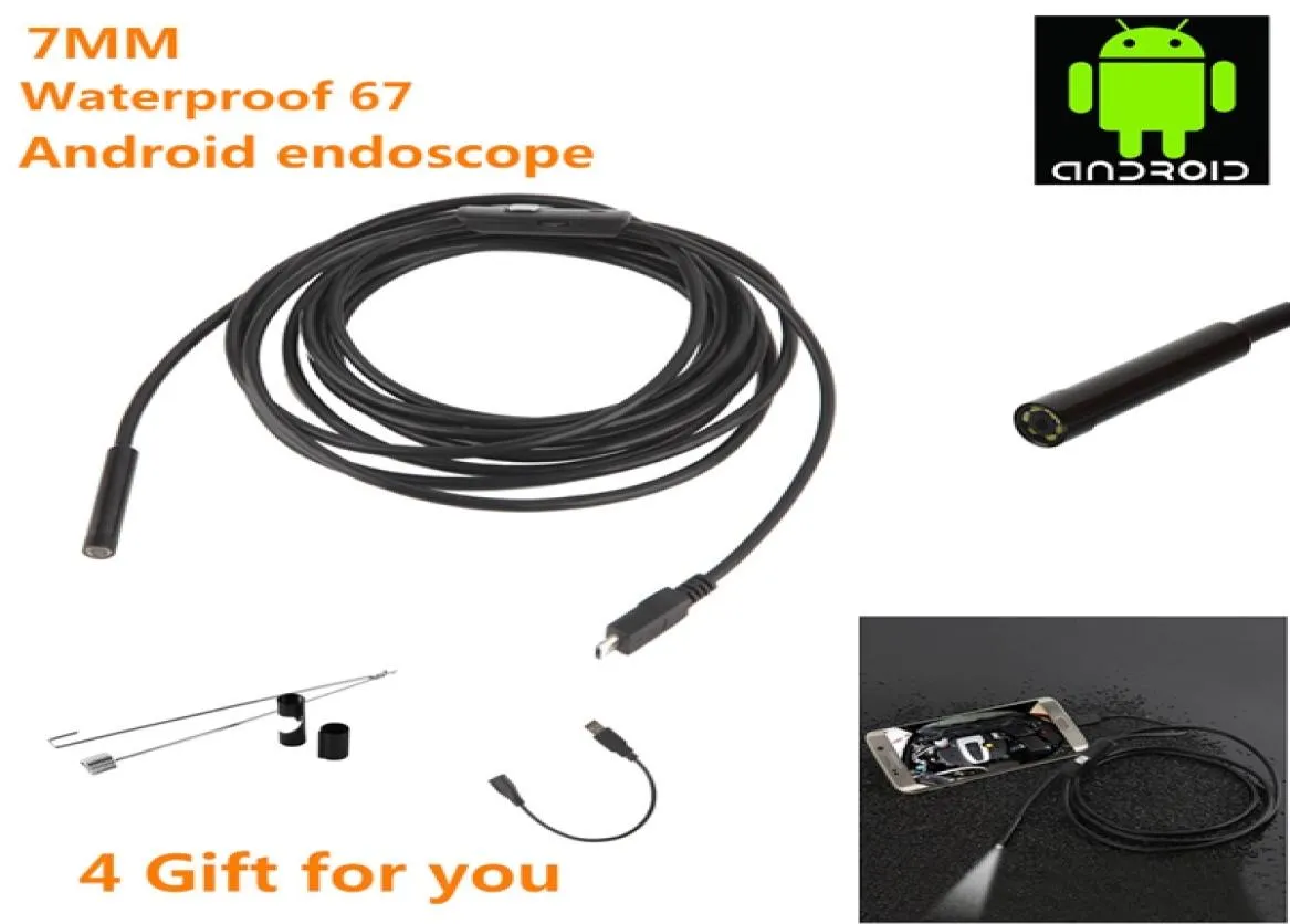 55mm 7mm Fokus Objektiv USB -Kabel -Inspektion Kamera Wasserdicht 6 LED -Android -Endoskop CMOS Mini USB -Endoskop für Android PC 30pcs4170551