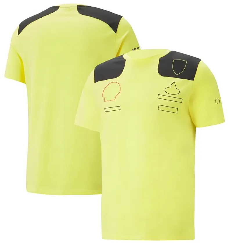 F1 Racing Suit Nowa drużyna T-shirt z krótkim rękawem Męskie Yellow Lapel Polo Shirt230G